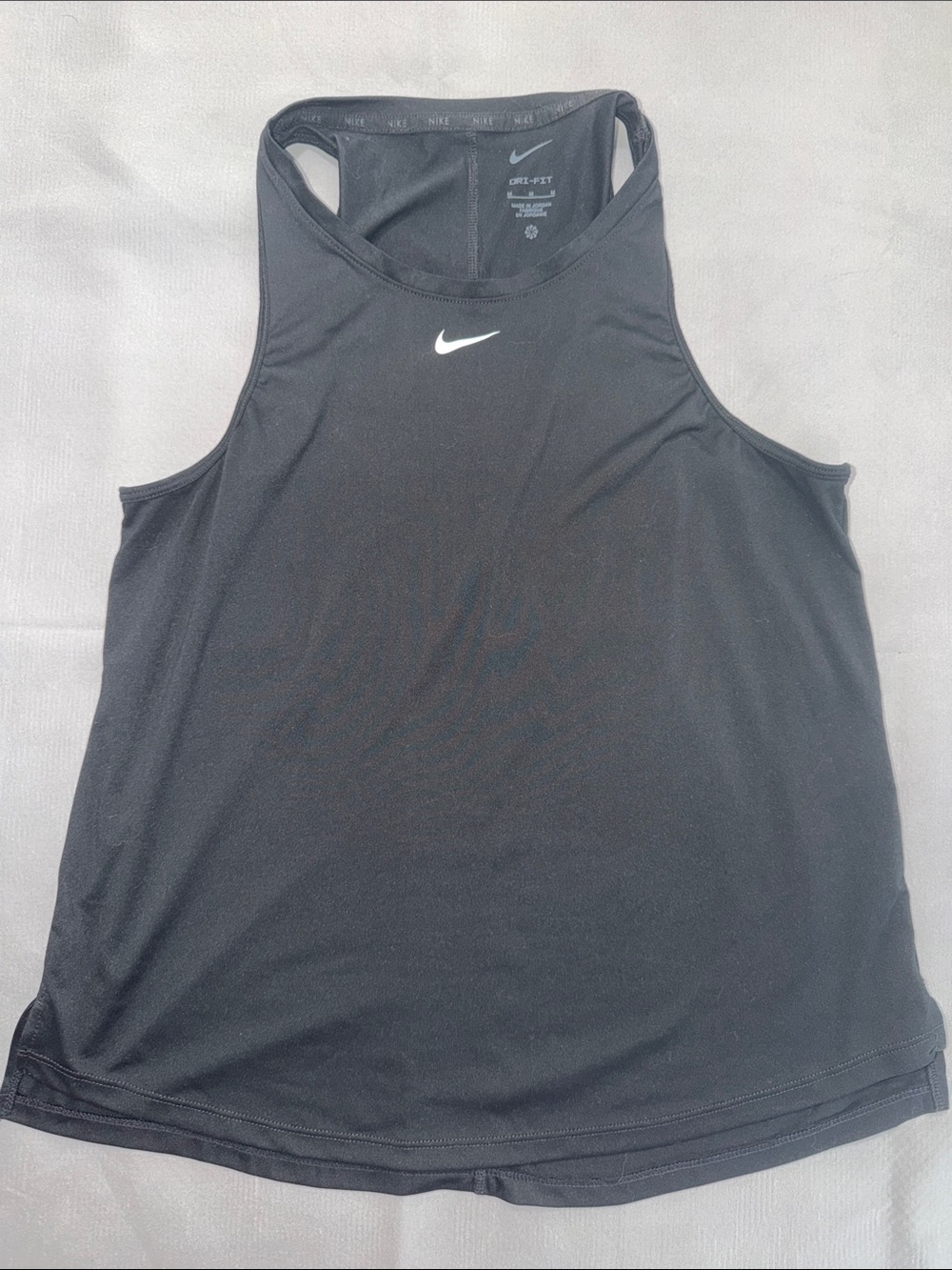 Nike Black Racerback Swim Tank with White Swoosh